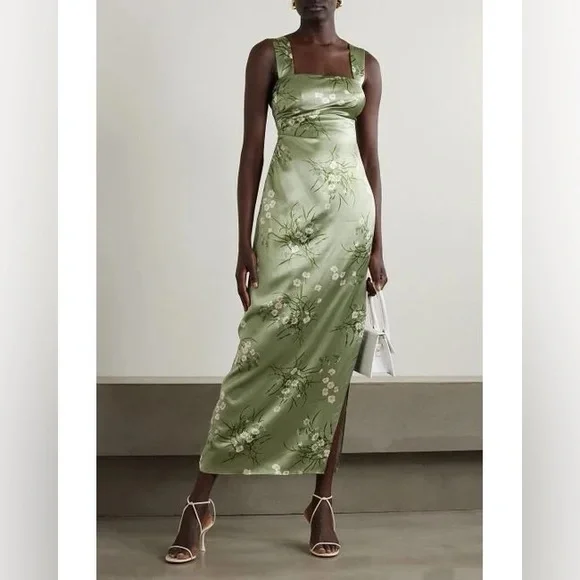 reformation earl silk dress in bonita | 100% silk maxi dress | size 10 - Picture 1 of 8